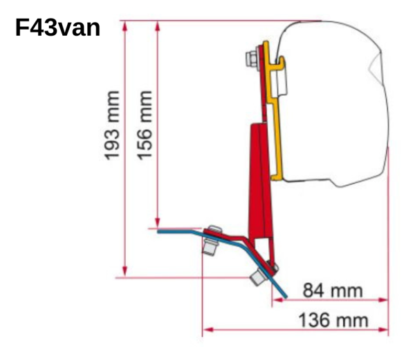 Kit Ford Custom Fiamma F45s/F35/F43van  Fahrerseite #98655Z170